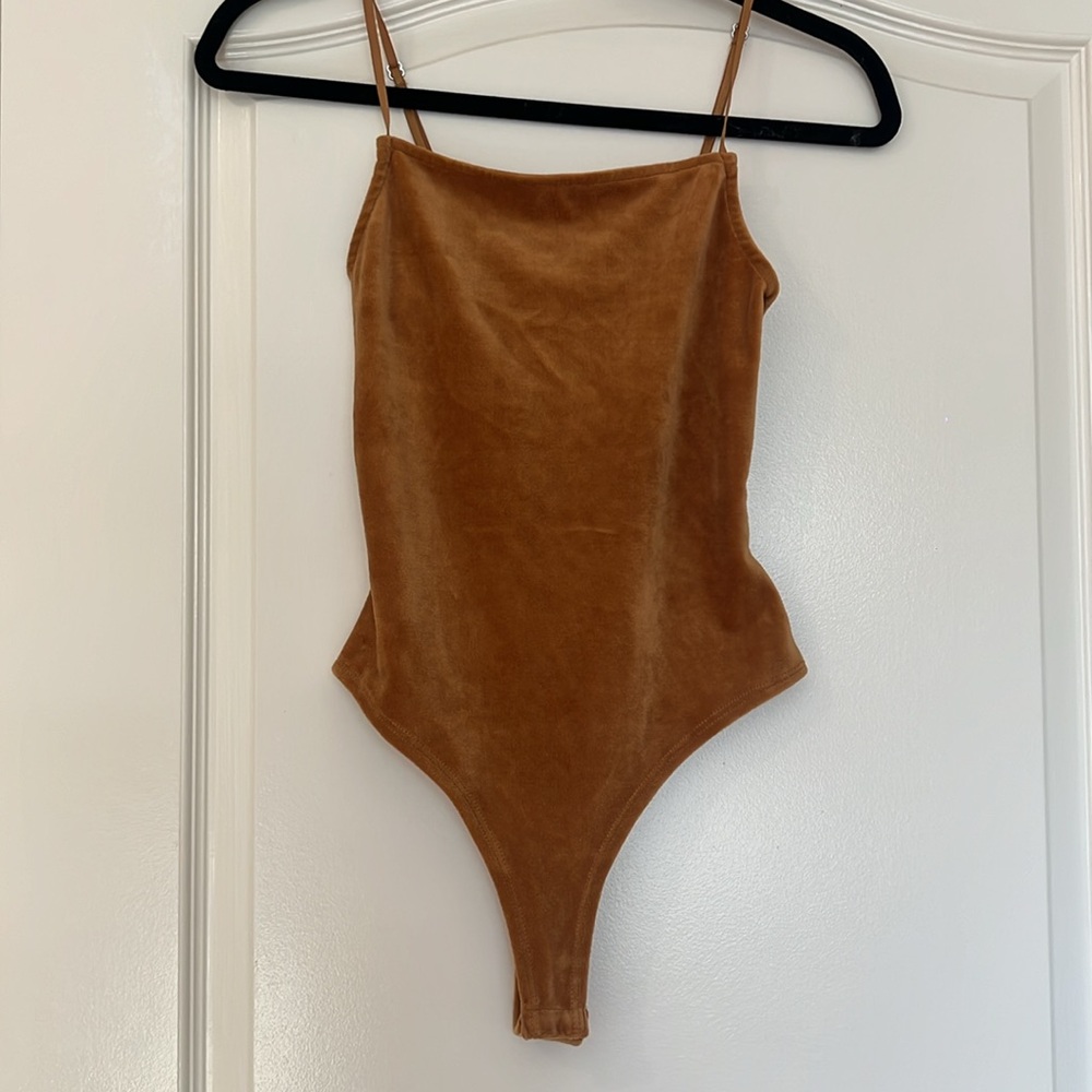 Burnt Orange Velvet Inspired Body Suit